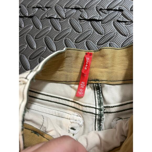 Spanx Twill cropped wide leg cropped pant high rise pull on khaki natural‎ xs - Picture 3 of 7